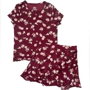 Girls matching top and skirt/skort